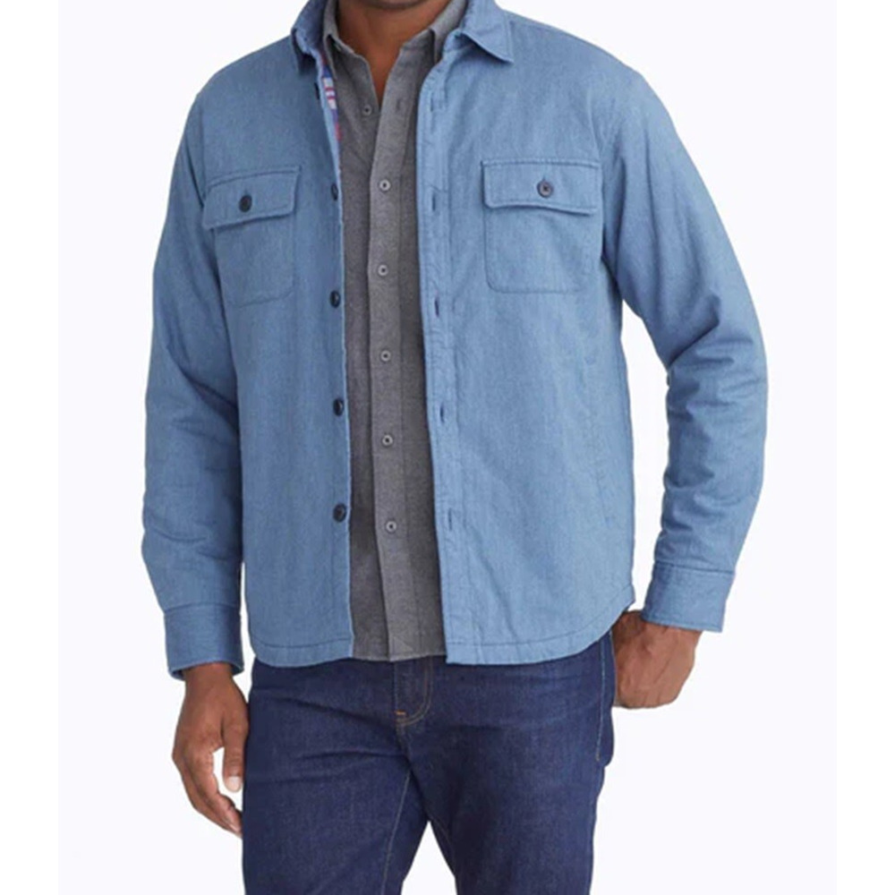 Untuckit Men's Ziata Flannel Lined Button Up Jacket/Overshirt Shacket Blue Sz XL - Picture 11 of 12